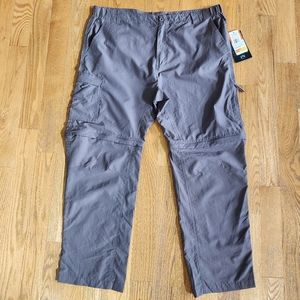 NWT Stillwater Supply Men's Nylon Zip-Off Pants in Charcoal Gray Size 40